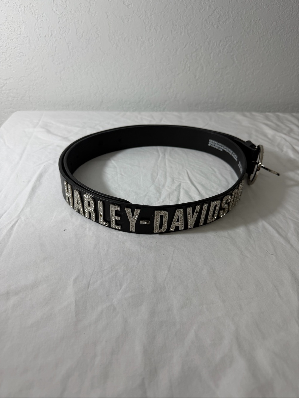 Harley-Davidson Black Belt with Crystal Lettering